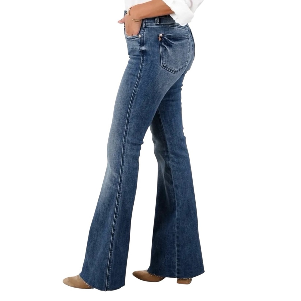 JUDY BLUE Flare Fit High Waist Blue Jeans 28 - Picture 7 of 10